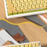 Spring Love Letter PBT dye-sub keycap set from various angles, showcasing unique pastel floral designs and romantic typography for an artistic keyboard.