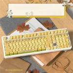 Unique Spring Love Letter PBT Dye-Sub Keycaps Set showcased with soft pastel floral designs, evoking a gentle, artistic spring aesthetic.