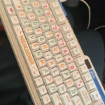 Vibrant Summer Party PBT keycaps set with playful side-printed legends. Observe refreshing summer scenes from various angles, emphasizing their durable PBT design.