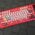 Vibrant Super Mario Family Computer PBT Dye-sub Keycaps Set showcasing iconic 8-bit characters and playful Famicom elements for gamers.