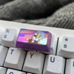 Vibrant Sylphiette anime artisan keycap crafted from premium polished titanium. See intricate character details from multiple angles on this 1.75u shift key.