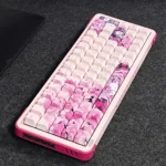 Exclusive charming Tang PBT dye-sub keycap set, featuring intricate anime-inspired art in soft palettes, shown from various detailed angles.