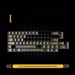 Transparent black Dawn PC Supplement Keycap Set with an ethereal gradient glow, showcasing their unique artistic aesthetic and transparent design.