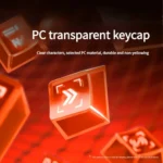 An artistic gallery of Dawn Transparent PC Supplement Keycap Set, showcasing their vibrant, ethereal light and unique gradient aesthetic from various angles.