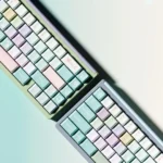 Detailed views of the Winter Angler PBT Dye-Sub keycap set, featuring tranquil winter fishing theme designs. Durable PBT for lasting quality.