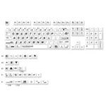 Durable 01 Japanese PBT keycaps set displayed from multiple angles, highlighting crisp dye-sublimated Kanji legends and a premium, minimalist aesthetic.