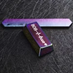 Vibrant metallic 808 bass Heartbeat keycap close-up, revealing intricate rhythmic sound wave and heartbeat art from a distinct angle, emphasizing its unique design.