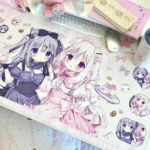 Playful Amairo Chocolate Desk Mat with a unique kawaii dessert design, showcasing its warm, inviting aesthetic perfect for a sweet workspace delight.