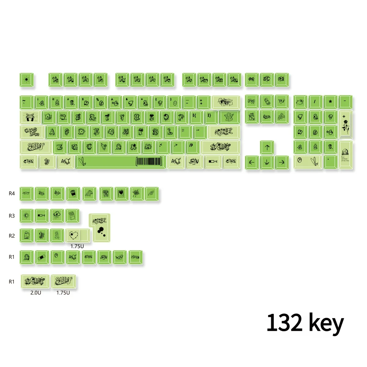 American Graffiti Keycap Set: Creative Keyboards