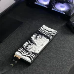 Arctic Eyes Cherry Keycap Set gallery: icy crystalline texture, ethereal glow, and side-engraved legends from multiple angles. Magnetic switch design.