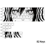 Arctic Eyes Cherry Keycap Set for magnetic switches. Icy crystalline, side-engraved legends, ethereal glow, frosty accents. Shown from multiple angles.