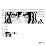 Arctic Eyes Cherry Keycap Set for 75-87 layout magnetic switch keyboards, showcasing its icy clarity and side-engraved details.