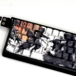 A gallery showcasing the Bamboo Forest Duel PBT dye-sub keycap set, emphasizing unique side-lit legends, tranquil bamboo art, and premium PBT texture.