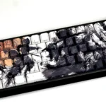 Detailed view of the Bamboo Forest Duel Side-Lit PBT Dye-sub Keycap Set, highlighting the intricate bamboo art and subtle side-lit legends on premium setup.