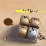 Close-up of a whimsical big-head Cockroach artisan keycap, showcasing its unique and expressive design for a stress-relieving keyboard upgrade.