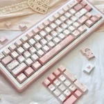 Broken Window Butterfly Cherry Keycap Set. Artistic views highlight vibrant side-lit legends and delicate butterflies breaking free, illuminating your keys.