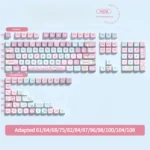 Cute Bubble Kitten PBT dye-sub MDA profile keycaps set, showcased from a charming angle, revealing soft pastel kitten illustrations and whimsical bubble design.