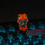 Iconic Bumblebee artisan keycap, shown from multiple angles. Features vibrant yellow/black design and translucent build, perfect for brilliant RGB backlit.