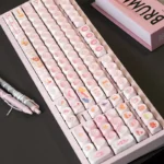 Cardcaptor Sakura PBT MOA keycaps set, featuring a magical anime aesthetic with pastel colors, stars, and iconic Sakura motifs. Elevate your keyboard now.