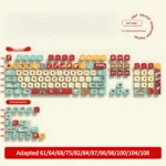 Experience playful charm with this 122-key Whimsical Cat Circus PBT dye-sub keycap set, featuring vibrant, four-sided light-transmitting designs.