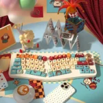 Whimsical Cat Circus PBT Dye-Sub Keycaps set, featuring vibrant, playful cat illustrations in bright, joyful circus themes. Artistic keycaps for a unveil design.