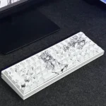 A collection of whimsical cat ear girl keycaps set featuring original anime girl artistry from various angles, showcasing vibrant, playful designs.