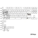 Vibrant Cat Ear Girl Cherry Keycap Set , displaying its exclusive anime art, translucent material, and detailed side-engraved legends from an artistic angle.