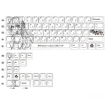 Vibrant Cat Ear Girl Cherry Keycap Set , showcasing exclusive anime art and translucent, side-engraved legends for a unique artistic keyboard.