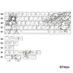Whimsical Cat-ear Girl 1.0 PBT 83-keycap set, showcasing vibrant anime art for a unique desk aesthetic.
