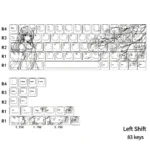 Close-up of the Whimsical Cat-ear Girl 1.0 PBT keycap set, 83 keys, perfect for keyboards, adding a playful, vibrant anime aesthetic.