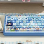 Whimsical Cat Adventure MDA PBT dye-sub keycap set, showcasing vibrant, unique cat characters on an imaginative journey. Playful cat keycaps.