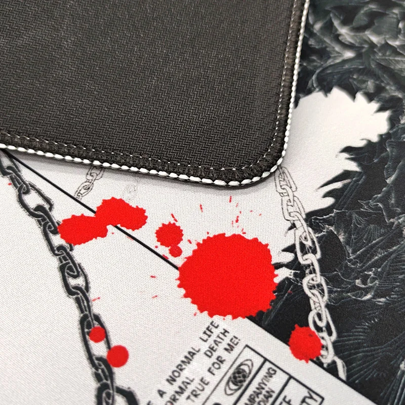 Chainsaw Man waterproof textured gaming mouse pad, showcasing dynamic artwork and its premium jacquard surface from multiple angles.