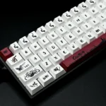 Exclusive Charon keycaps set, multiple views. Highlights dark ethereal ancient Greek mythology designs and premium PBT durability, evoking a mysterious setup.