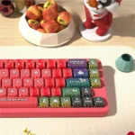 A vibrant collection of unique Chinese Zodiac PBT Dye-sub keycaps set, showcasing intricate animal illustrations and traditional motifs.