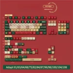 Christmas Night PBT keycaps set, 158-key MDA profile full set showcasing vivid dye-sublimated festive motifs and cozy landscapes. Durable artistry.
