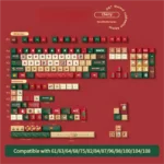 Christmas Night PBT keycaps set: an Cherry profile 158-key set with vivid dye-sublimated festive motifs and scenes, creating a cozy holiday keyboard.