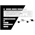 Monochromatic Cosmic PBT Keycaps Set from multiple angles, revealing durable PBT and stunning cosmic design. Capturing deep space wonder, they ensure broad compatibility design.