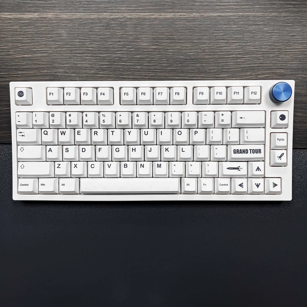Monochromatic Cosmic PBT Keycaps Set showcasing an elegant monochromatic deep space design. These durable PBT keycaps promise celestial wonder and broad compatibility setup.