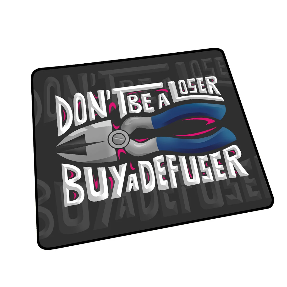 Playful Counter-Strike: CSGO Defuse Kit Mouse Pad, showcasing its iconic graphic, waterproof surface, and non-slip base for tactical fun.