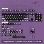 Playful Dark Devil PBT keycaps set, a full 158-key set with mischievous devil motifs and gothic accents. Cherry height for gamers.