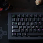 Detailed gallery view of unique Day of the Dead artisan PBT keycaps set, showcasing intricate skull designs and vibrant cultural patterns, celebrating artistic motifs.