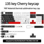 Iconic Death Note PBT dye-sub keycaps set displayed from multiple angles, showcasing the dark, enigmatic anime characters and symbols with artistic details angles.
