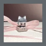 Handcrafted Delta Force Luna artisan keycap, intricately sculpted with a dark, playful cat motif, showcasing its premium artisan finish.