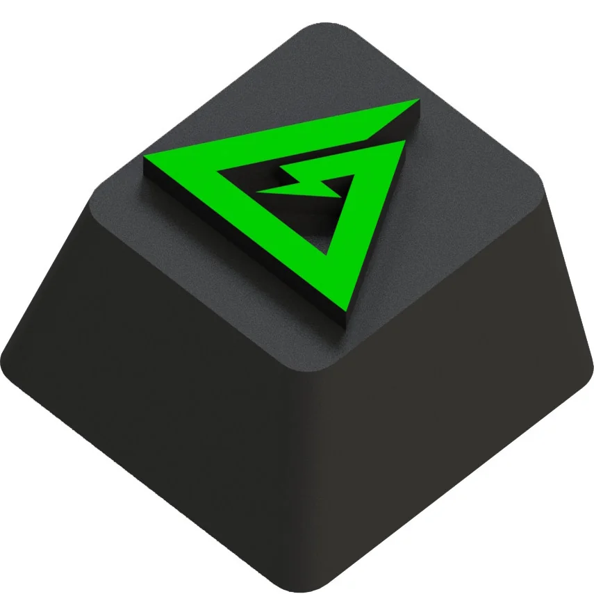 Delta Force zinc alloy tactical gaming keycap, displaying its durable, rugged military design and polished iconic emblem from multiple angles.