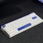 Dazzling Diamond PBT Keycaps Set glowing with brilliant, showcasing their durable, crystalline, multifaceted design for a luxurious keyboard.