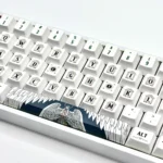 Divine Realm PBT Dye-Sub Keycaps Set gallery. Detailed views showcase intricate epic mythological and celestial designs for a majestic keyboard aesthetic.