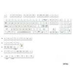 An angled shot of the Divine Realm PBT Dye-Sub Keycaps set, highlighting its epic mythological and celestial fantasy designs with vibrant dye-sublimation.