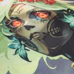 Close-up of the exclusive Dota 2 Muerta heroic fantasy art desk mat, showcasing its vibrant details and premium surface.