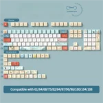 Dunhuang Art PBT dye-sub keycaps set, 138-key original height set featuring vibrant 'Dreaming of Dunhuang' ancient Chinese cultural motifs.