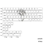 Elegant Rose Side-Engraved Magnetic PBT Keycap Set variant. Features a minimalist rose design with crisp side legends, perfect for magnetic switch keyboard.